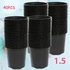 1.5 Liter Black and White Flower Pot 40 Pieces  Black Seedling Pot Nursery Planting Pot Thickened PP