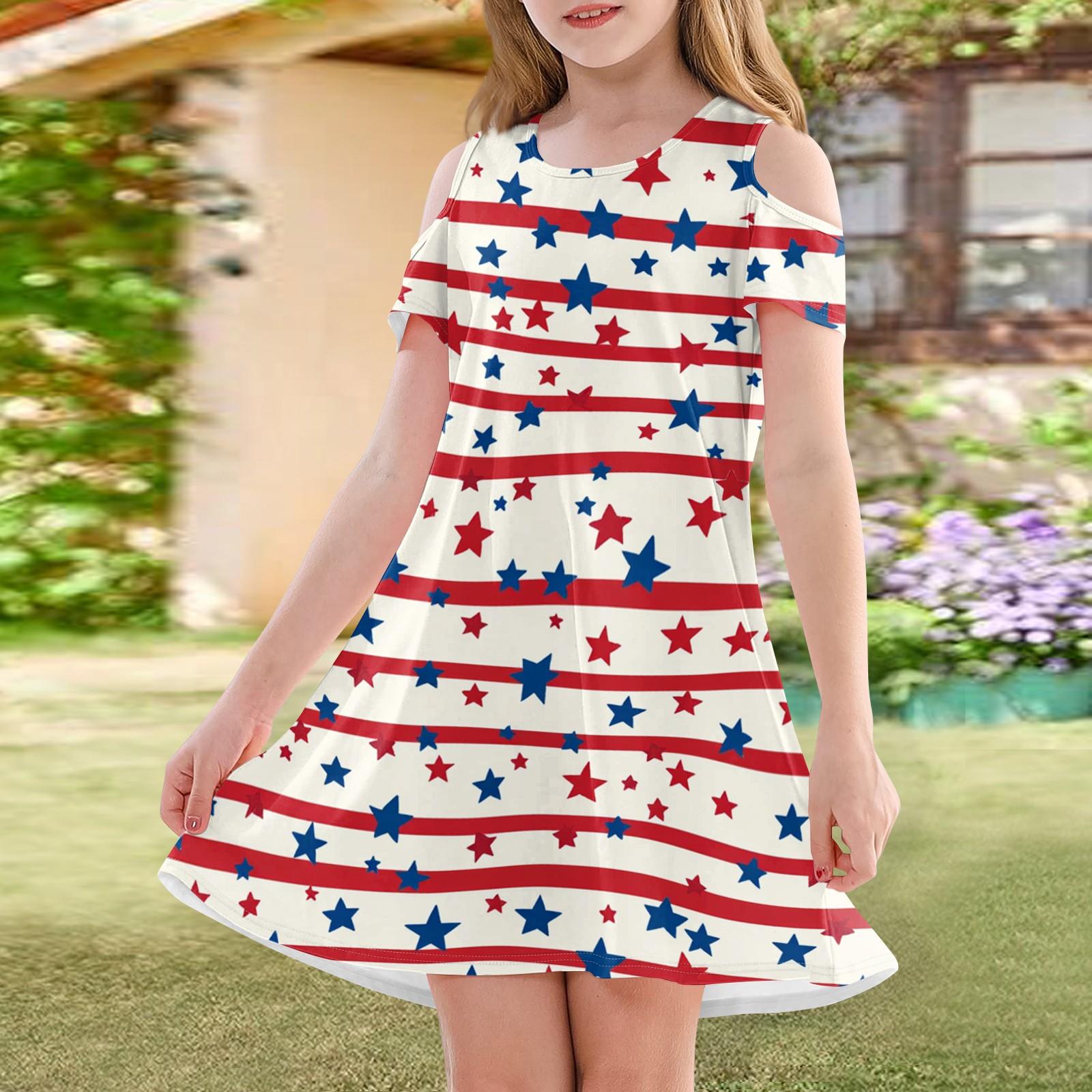 

Girls A-Line Dress -Summer Sleeveless Casual Sundress Toddler Dress 110 червоний