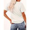 European Size European Size 1pc Women'S Elegant Butterfly Heart Print T-Shirt - Comfortable Polyester Spandex Blend