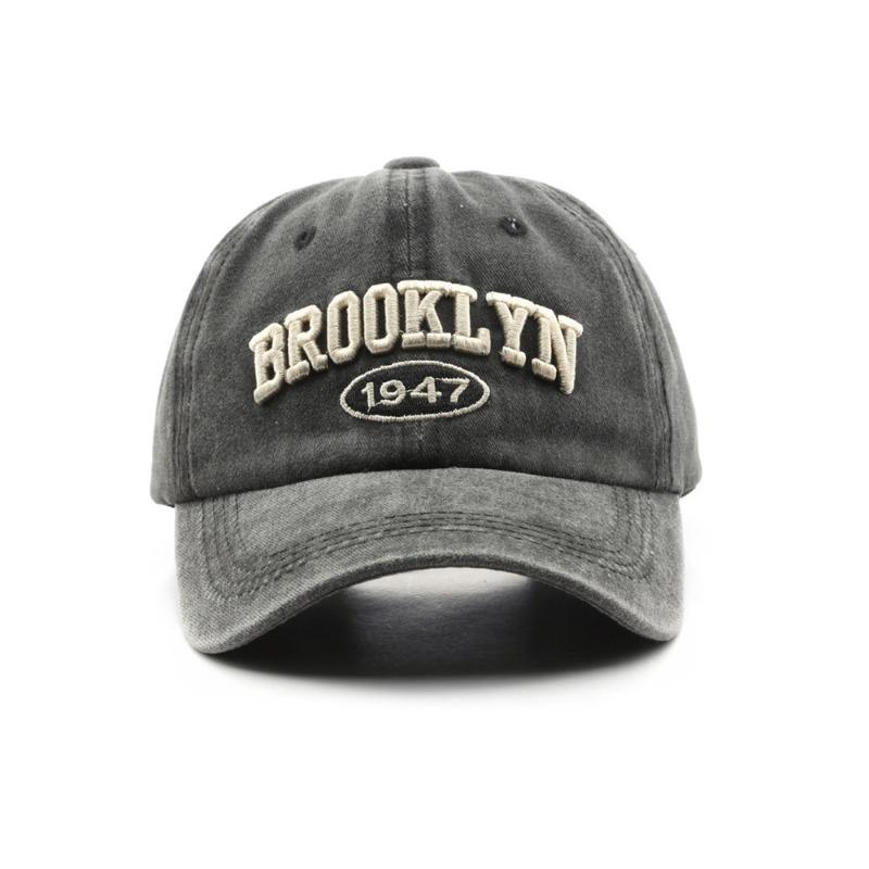 Hat Women's Washed Denim Deep Top Embroidered Cap Outdoor Men's Travel Sunscreen Shade Baseball Cap Tide