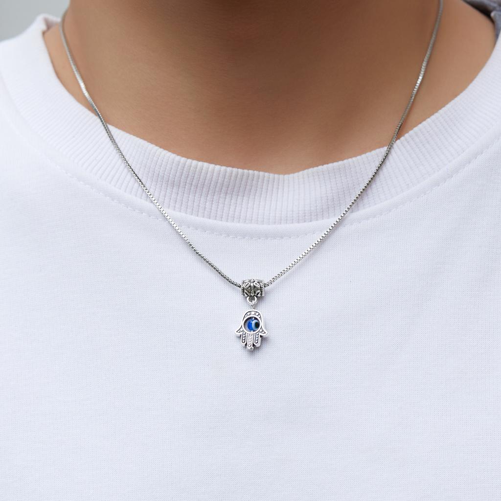 Šťastný modrý zlý oko Fatima Hamsa přívěsek náhrdelník ženy muži turecká želva slon boho šperky dárek