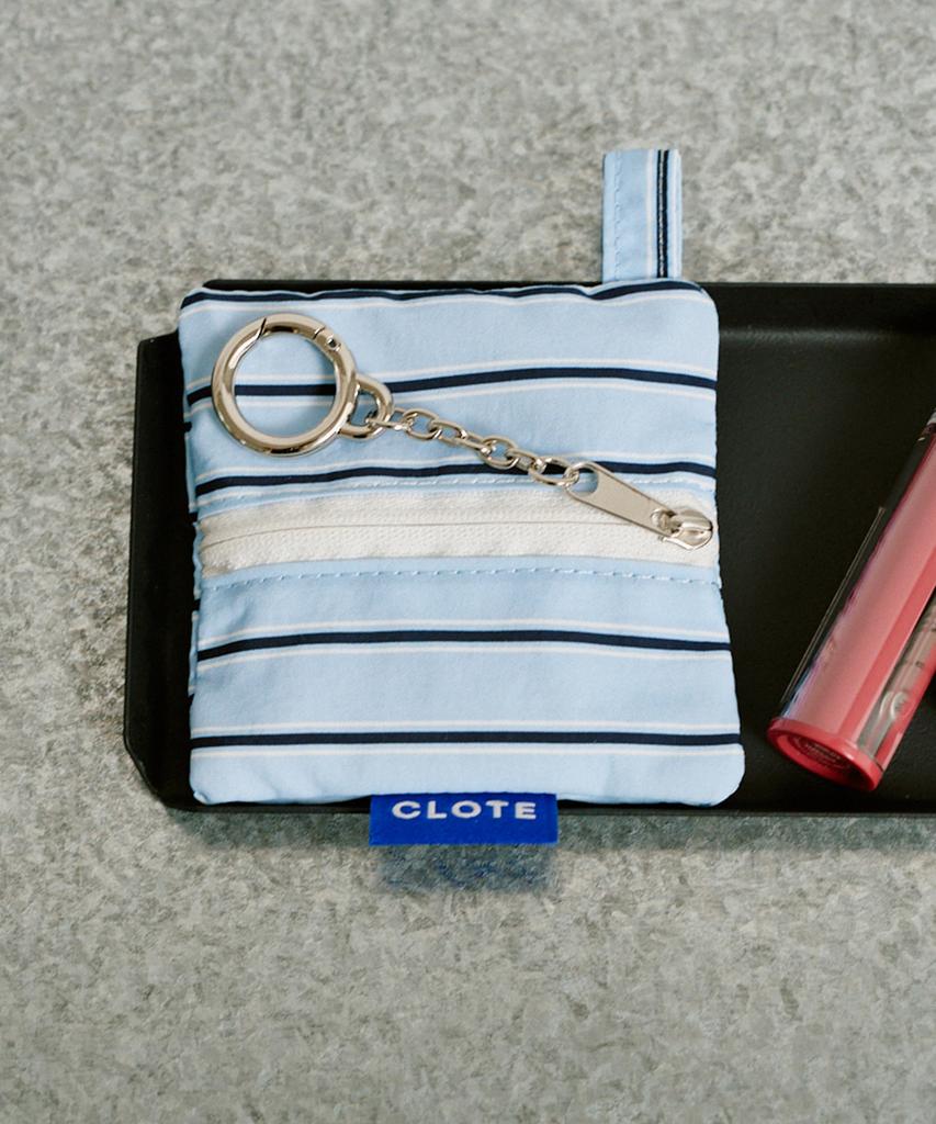 Clote Keyring Pouch - Striped Blue