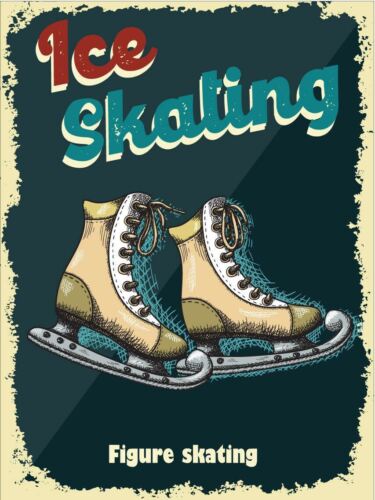 

Катание на коньках Винтажная Ретро Металлическая Вывеска Алюминий 20x30cm（7.8x11.8inch）