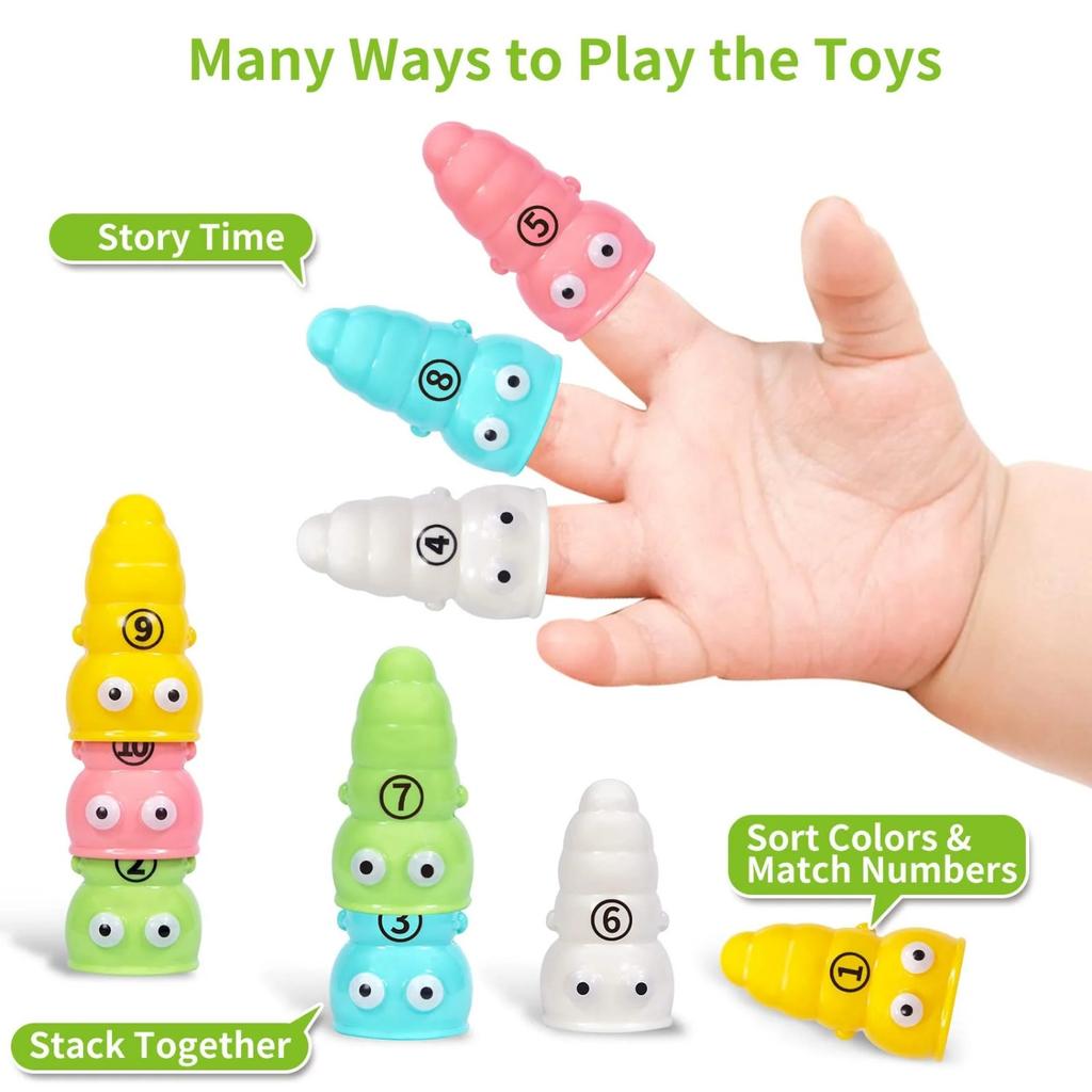 Apple Sorting Toy with Storage Stacking Toy Matching Number Toys with Number & Color Sorting Apple & Worm for Baby Toddlers