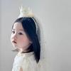 Sparkly Princess Crown Veil Headband Tulle Pink White Sequin Birthday Party Headwear Hair Accessories Glitter Dress Up Headbands