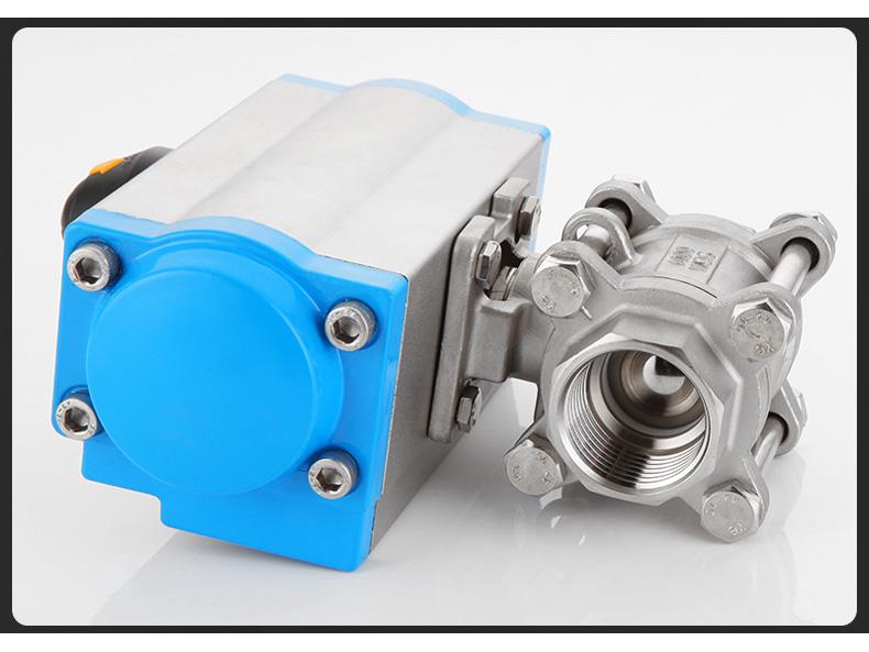 Q611F-16 Pneumatic 304 Stainless Steel Three-Piece Ball Valve, DN15-50 Sizes Available