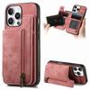 For iPhone 16 Pro Case with Zipper Card Holder Leather+TPU Phone Cover
