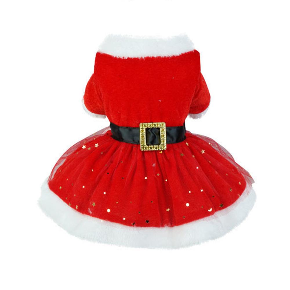 Christmas Dresses for Small Dogs Cats Fall Winter New Year Classic Red Belt Xmas Dog Clothes Puppy Outfit Chihuahua Yorkie Skirt