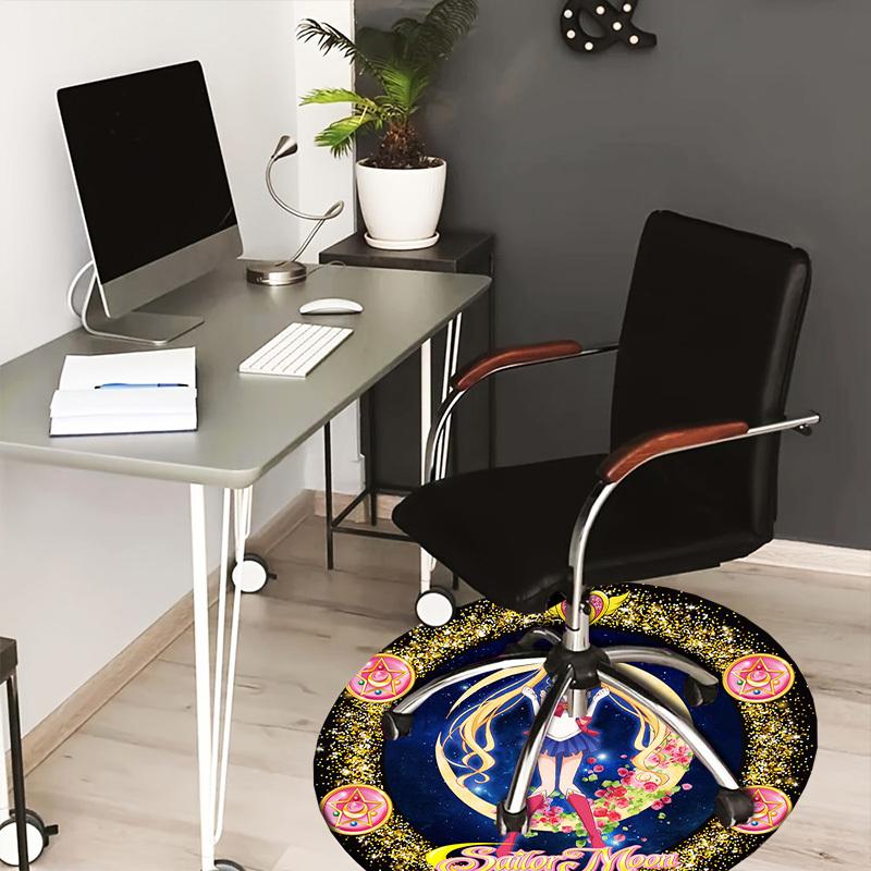 1pc Sailor MoonMagical Guardian of the Moon Round carpet, Made of Polyester,Perfect for Decorating Office Chairs, Living Rooms fplt673