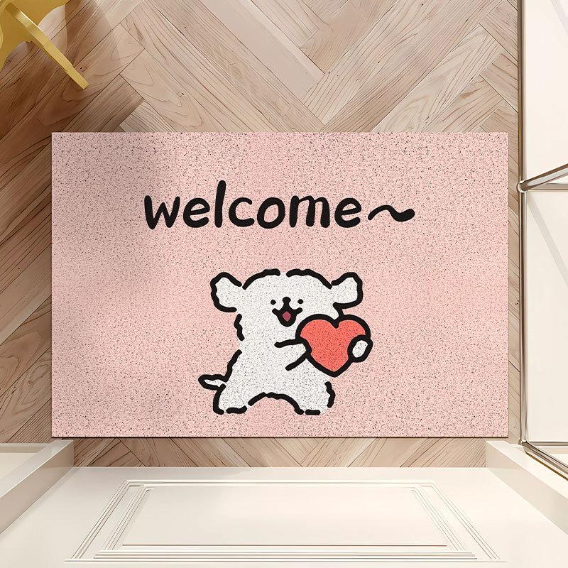 Cartoon Dog Diatom Mud Floor Mat Welcome Carpet for Living Room Entryway Non-Slip Bathroom Shower Area Footpad Kitchen Decor Rug