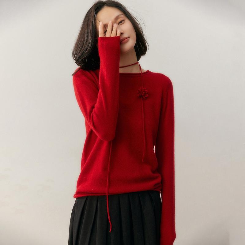 Qinghe 100% Pure Cashmere Women's Sweater - Ultra Soft Luxury Winter Pullover