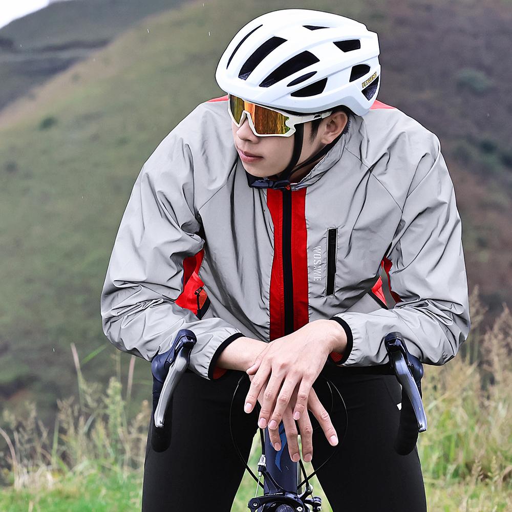 Wosawe Cycling Jacket Windproof MTB Bike Reflective Hi Viz Tops Coat