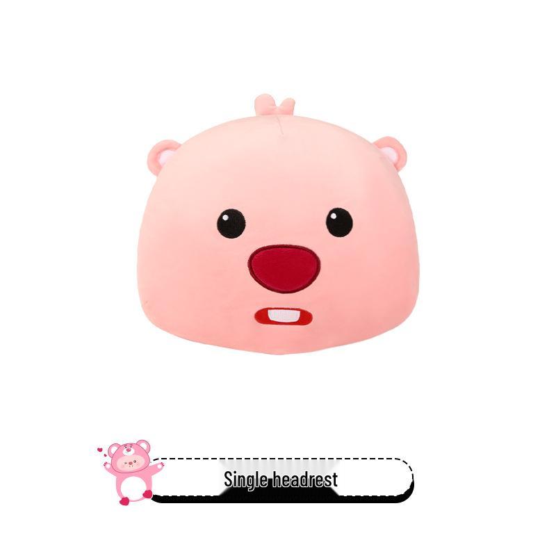 Pink Cartoon Beaver Women's All-Season Car Seat Cushion for BYD Seagull Dolphin.