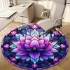 1pc Colorful Lotus Stained Glass Circular Rug - Home Decor, Office Round Mat, Outdoor Gift ItemRA1521
