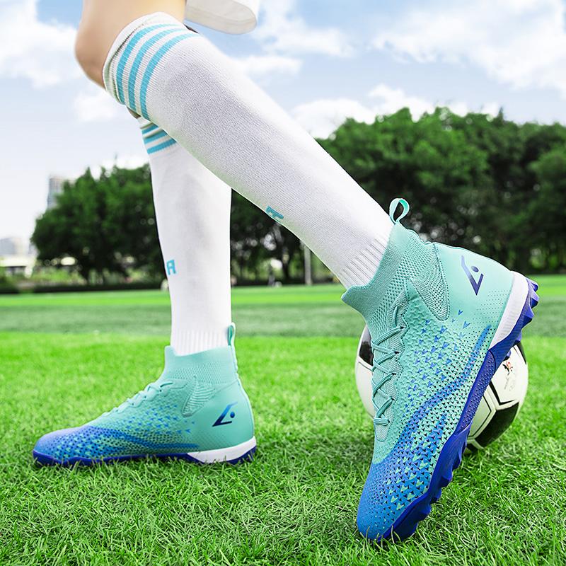 Unisex Large-size Football Shoes  Nail Anti-slip/ Wear-resistant TPR Artificial Corthop Outdoor Children's Football Shoes