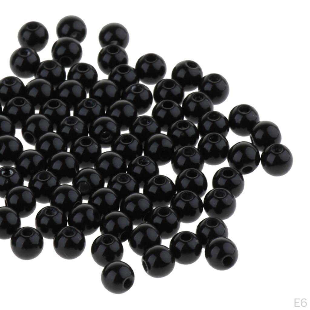 100pcs Plastic Teddy Bear Soft Toy Black, 10mm