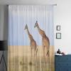 Giraffe In Wild Zoo Window Curtains Sheer Chiffon Tulle Curtain Home Living Room Backdrop Decoration