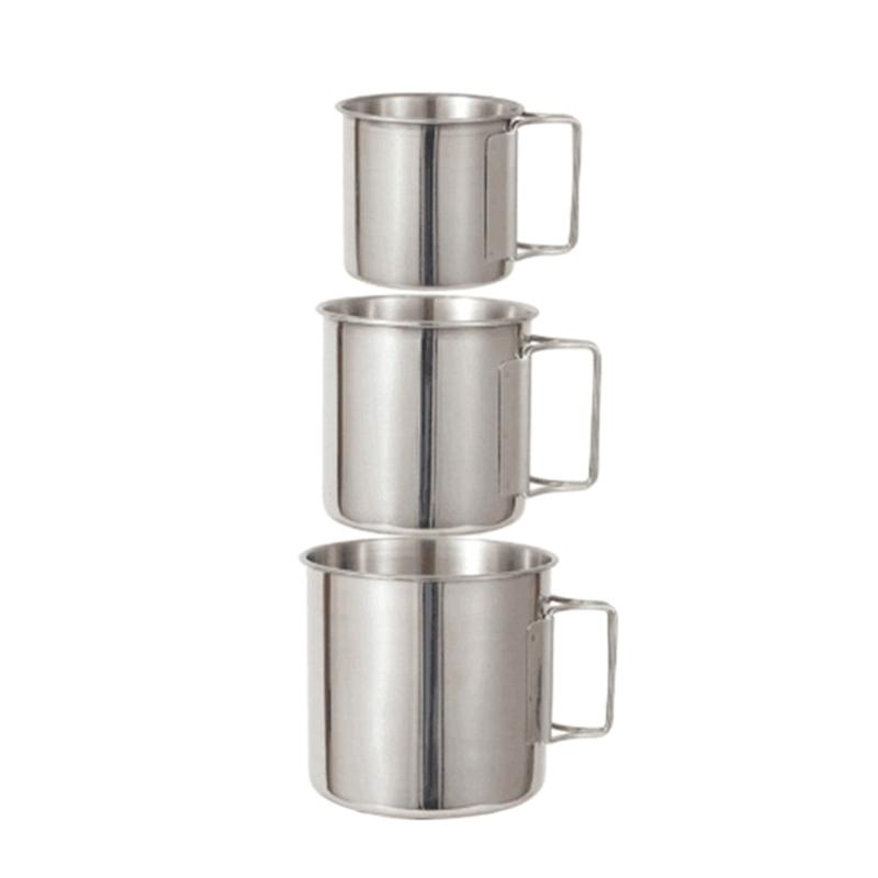 Water Mug Cup with Foldable Handle 220/330/500ml Camping Hiking Mug Beer-Cup