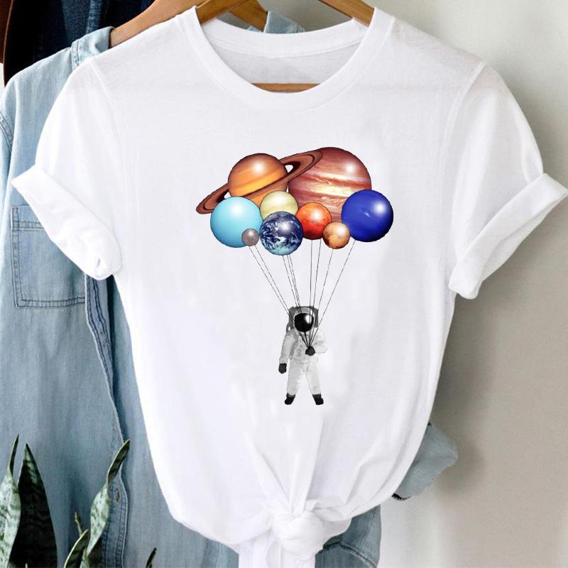 T-Shirts Women 90S Star Fashion Short Sleeve Trend Spring Summer Clothes Stylish Tshirt Top Lady Print Girl Tee T-Shirt
