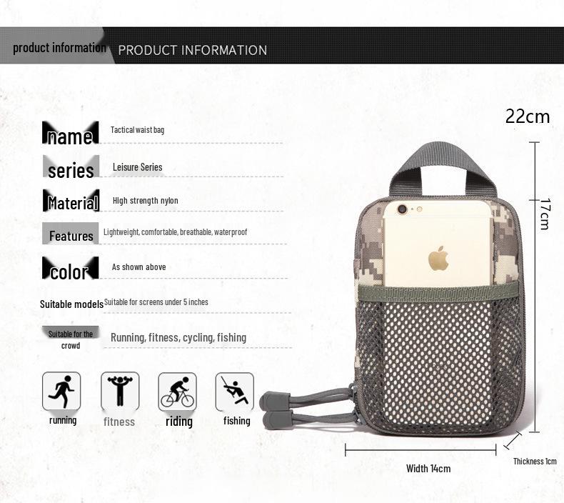 Kompakt Multifunktionell Kamouflage Taktisk Ficka