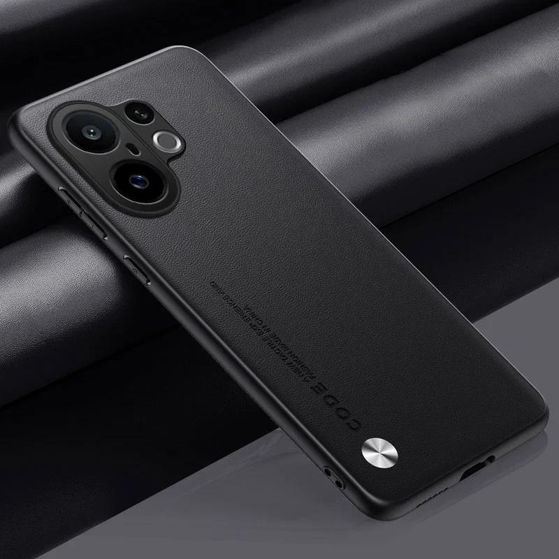 Plain PU Leather Case for VIVO S30 Pro Mini Camera Silicone Matte Bumper Soft Frame Shockproof Phone Back Cover for VIVO S30 5G