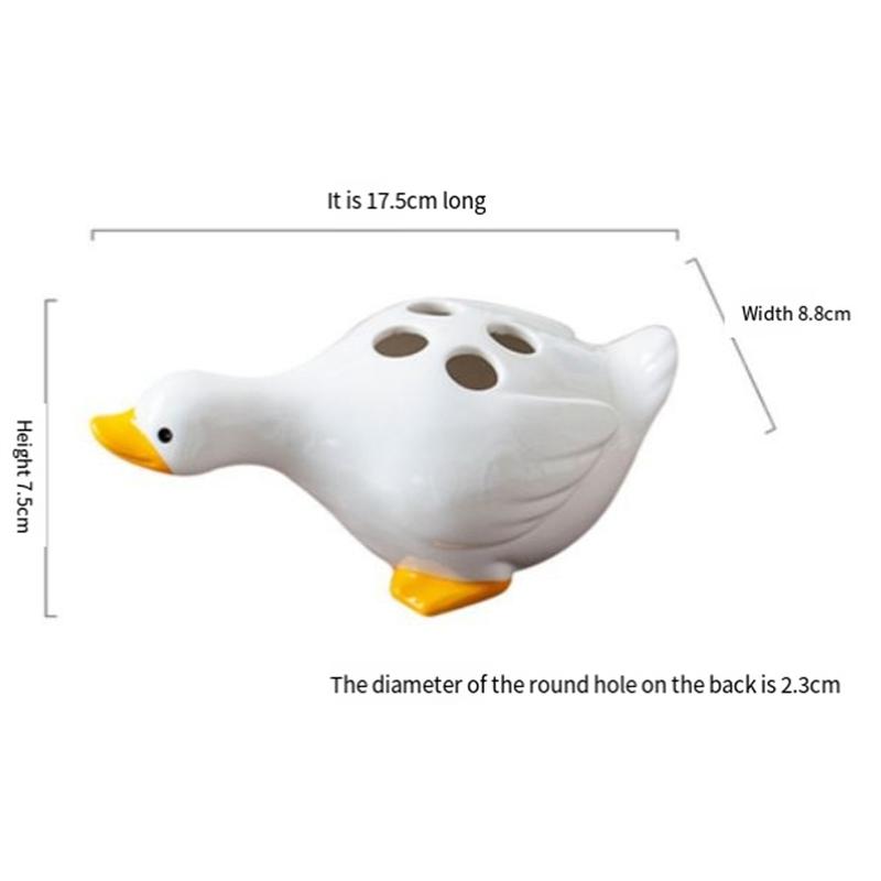 Toothbrush Holder Duck 4 Holes Drainable Toothbrush Holder For Bathroom Storage Durable Easy Install White