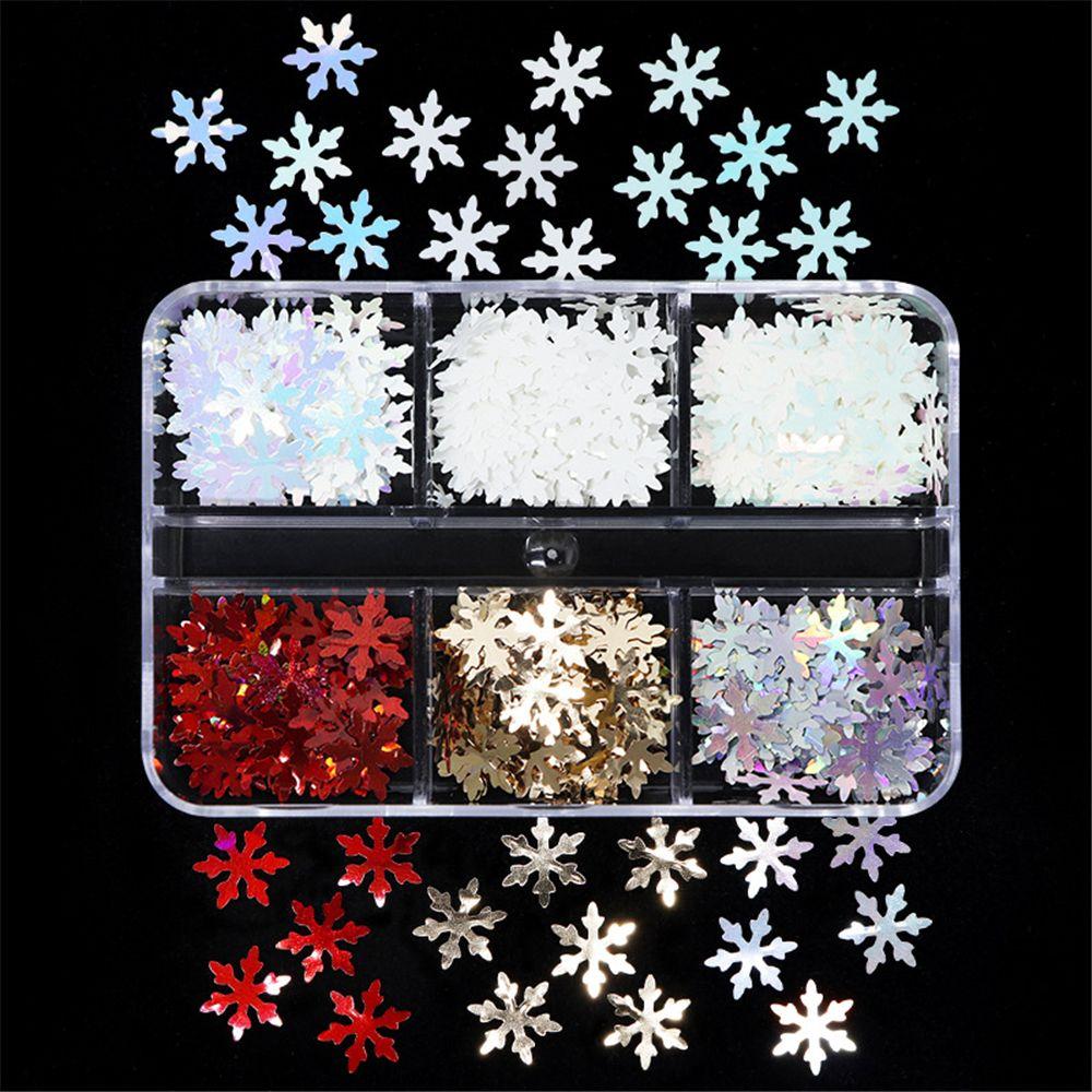Nail Accessories for Nail Art Decoration Glitter Set Christmas Nail Stickers 3D Snowflake Sequins