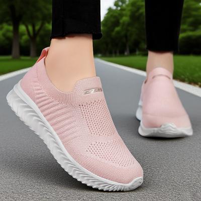 Women Shoes Versatile Spring Mesh Breathable Single Shoes Non Muffy Feet Casual Shoes Slip On Mom Shoes Casual Daily Comfortable Lightweight Sneakers