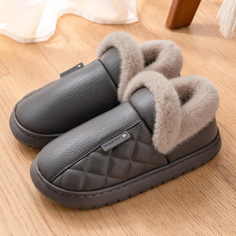 

Водонепроницаемые высокие хлопковые ботинки для женской зимней домашней водонепроницаемой и нескользящей новой домашней сумки и хлопковые тапочки для мужской верхней одежды 44 -45 [Suitable for 43-44]