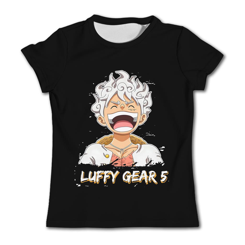 2025/26 Nowe Japońskie Anime One Piece Kreskówka Dziecięca Dorosła Koszulka z Nadrukiem 3D One Piece Chłopięca Kreskówka Urocza Góra Koszulka