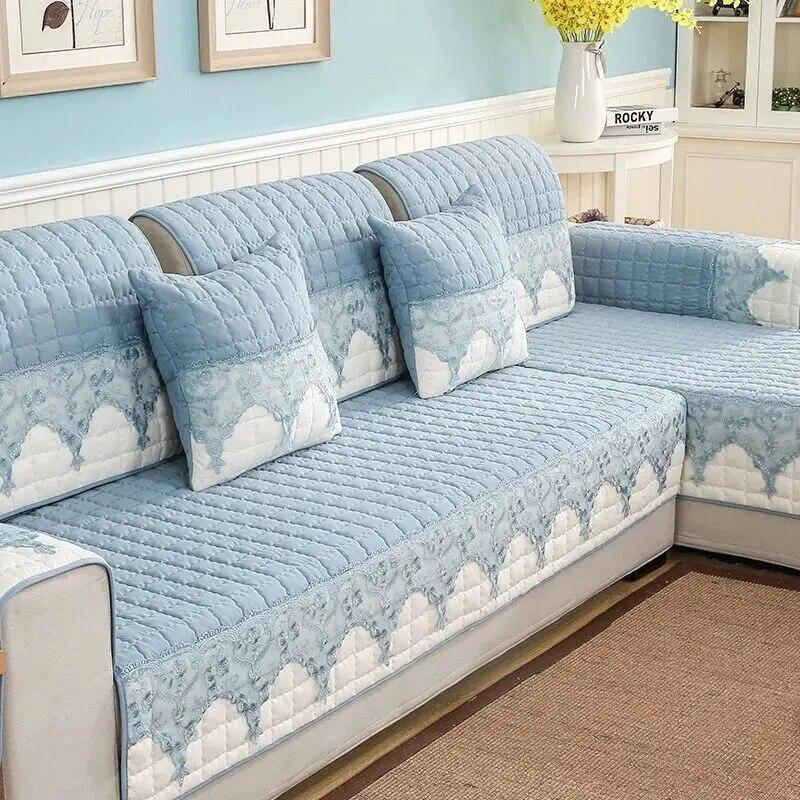 Quilted Sofa Towel Cushion Four Season Universal Slipcover Non-slip Cloth Sofa Covers  for Living Room Couch Sofa Towel