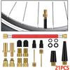 21 Pcs Copper Bicycle Valve Adapter Set SV/AV/DV Pump Adapters Air Hose Adapter for Road Bike Inflator Pump Accessory Kit