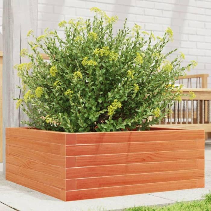 VidaXL Planter Wax Brown 60x60x23 Cm Solid Pine Wood, Outdoor Planter, Flower Box, Plant Box, 847190