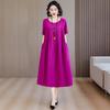 Summer Cotton Silk Loose Nightgown for Plus Size Women - Casual Mom Style Home Dress