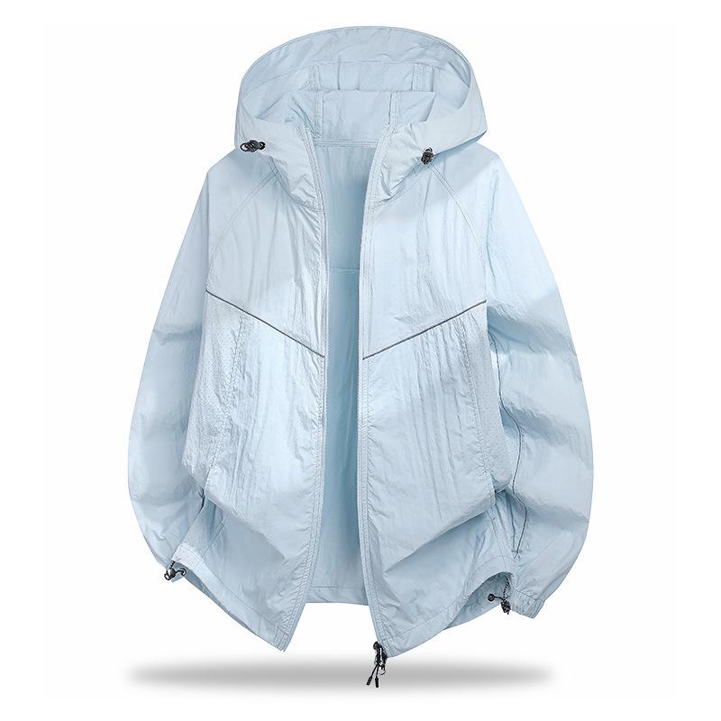 Sunscreen jacket men's 1011 summer sports style thin cool breathable hooded loose sunscreen clothes women