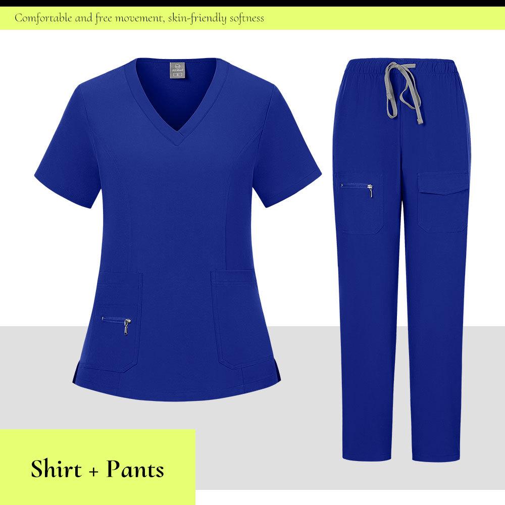 V-neck Nurse Uniform Spa Beauty Scrub Suit Set