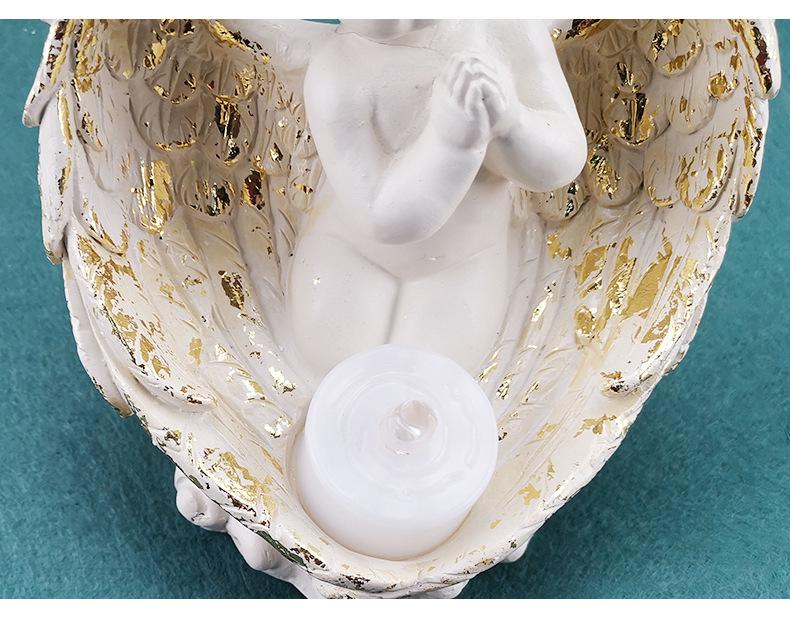 Angeli Nordici in Resina LED Portacandele Ornamenti per Decorazione Soggiorno