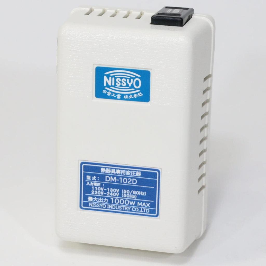 Nissho Kogyo Transformer for Heating Appliances to White Travel, Only, AC110V~AC130V (50/60Hz) AC220V~AC240V (50Hz) AC100V, 1000W, DM-102D,