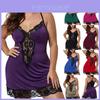 Luxurious Floral Lace Deep V-neck Babydoll Nightwear Set For Women