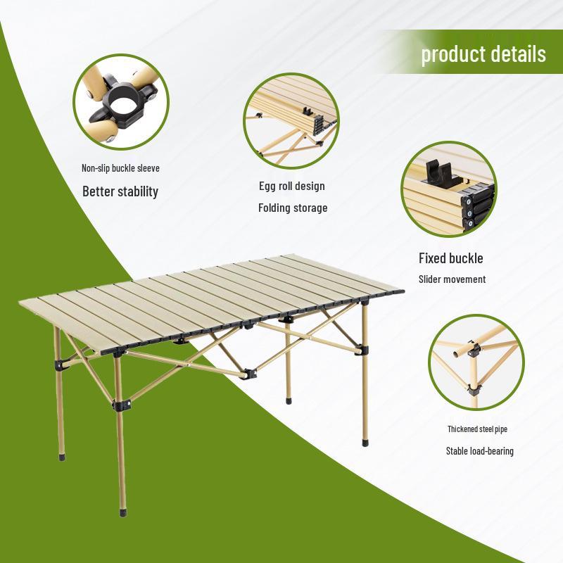 Portable Outdoor Aluminum Folding Table and Chair Set for Camping and Picnics