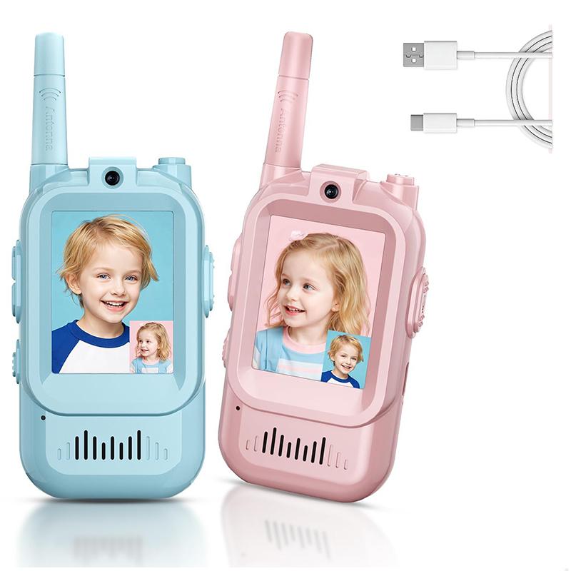 Rechargeable Mini Visual Walkie Talkie Kids Wireless Video Intercom  Educational Pretend Play Interactive Walkie Talkie