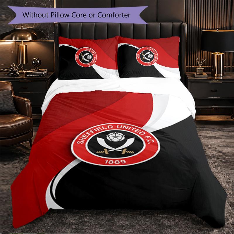 Set Biancheria da Letto Sheffield United Football 3 Pezzi Morbido Set Copripiumino con Federe Set Decorazione Camera da Letto per la Casa