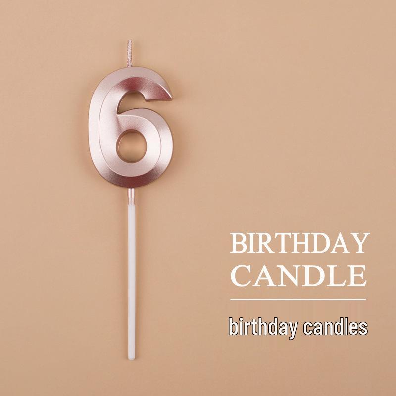 Gold and Silver Number Candles for Birthday Cakes - Pink Exquisite Design