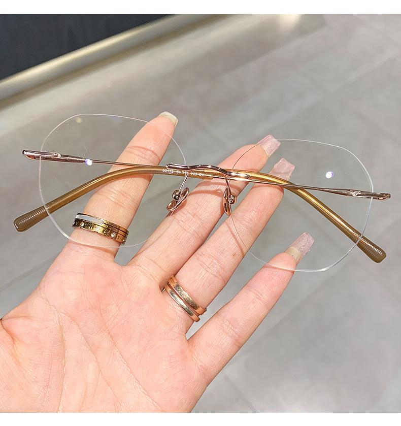 Stylish Rimless Pure Titanium Eyeglass Frames: Unisex Anti-Blue Light Slim Frames