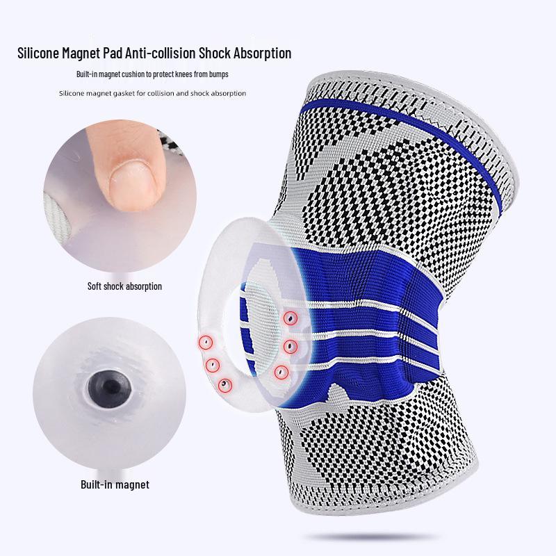 Magnetic Silicone Anti-Slip Knee Support Pads for Fitness and Sports