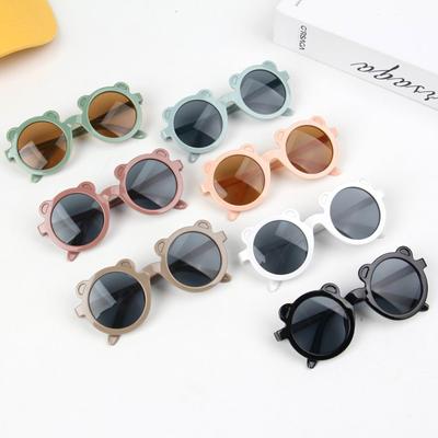 New Cartoon Lovely Kids Sunglasses Bear Shape Frame Girls Children Sun Glasses Round Street Beat Baby Boy Eyeglasses Cute Shades