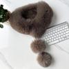 1Pcs Winter Thickened Natural Fox Fur Scarf For Women Magnetic Scarf Neck Warm Fluffy Shawls Female Coat Collar