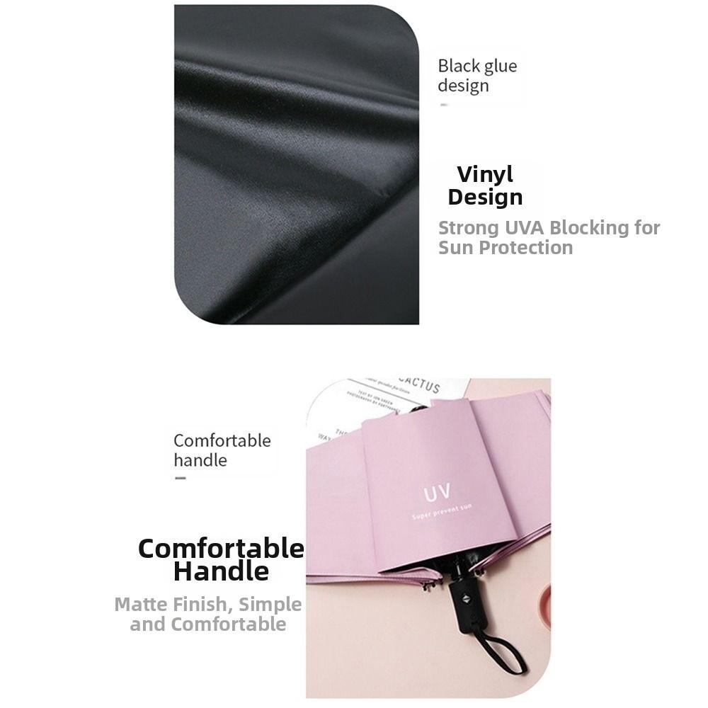 Solid Color UV Protection Umbrella Waterproof Hand Operated Parasol Sunscreen Umbrella  Student Use