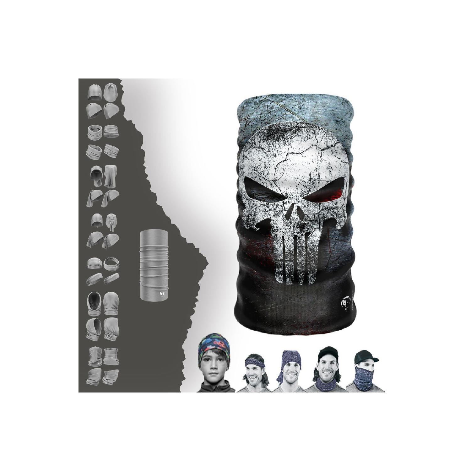 

Unisex Gray Skull The Punisher Seamless Tube Neck Collar Bandana