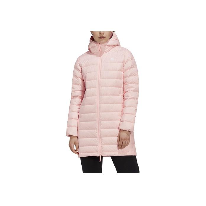 Adidas Outdoor Long Hooded Winter Down Jacket Women Jackets Misty-Coral-Pink GK3149 XXL
